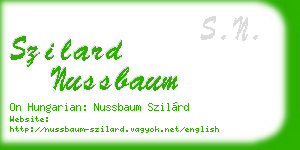szilard nussbaum business card
